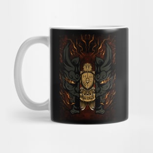 illustration of Oni Mask and Garuda Mug